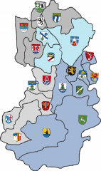 Landkreiskarte mit Wappen